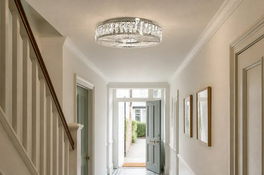 What type of ceiling light works best in a low-ceilinged room?