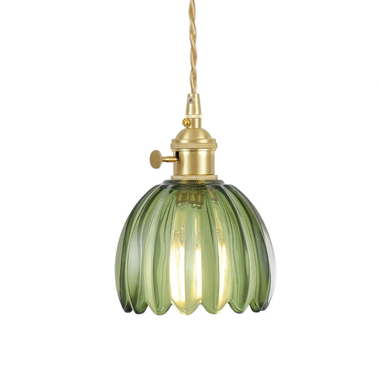 Vintage Flower Glass Pendant Light