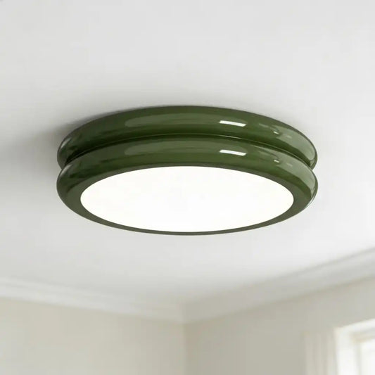 Minimalist Green Round Metal Ceiling Light