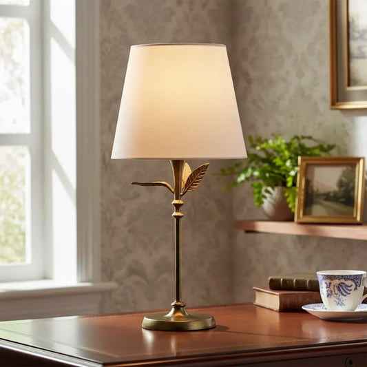 Elegant Botanical Leaves Metal Table Light
