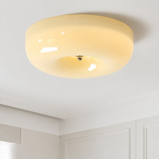 Bauhaus Cream Pudding Glass Ceiling Light
