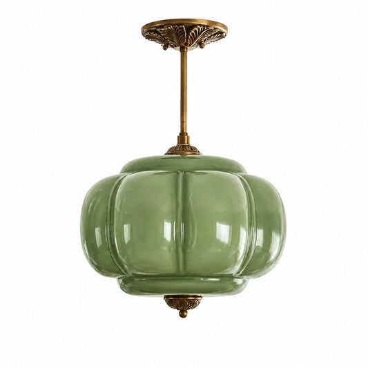 Evelyn Vintage Pumpkin Milk Glass Eloise Pendant Light