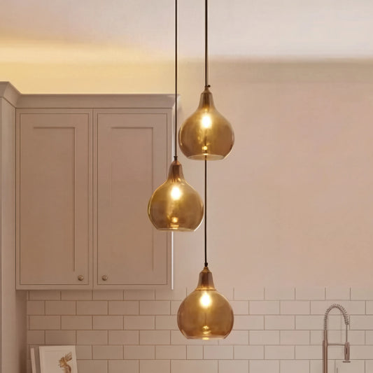 Modern Minimal Ambient Glass Teardrop Cluster Pendant Light