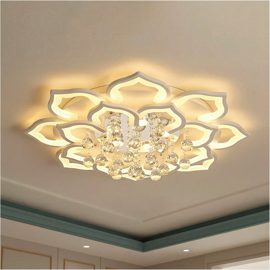 Modern Flower Shape Crystal LED Ceiling Light