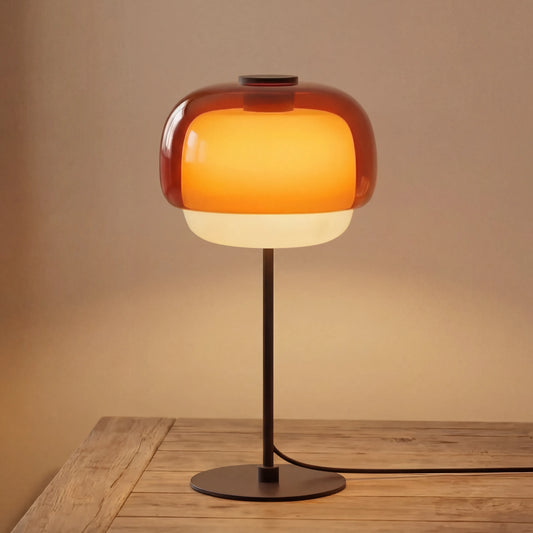 Vernon Minimalist Coloured Glass Mushroom Table Light