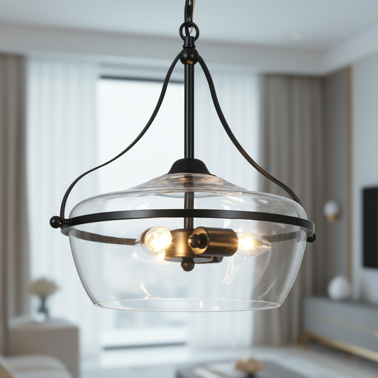 Modern Glass Bowl Pendant Light