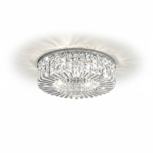 Elegant Round Crystal Metal Ceiling Light