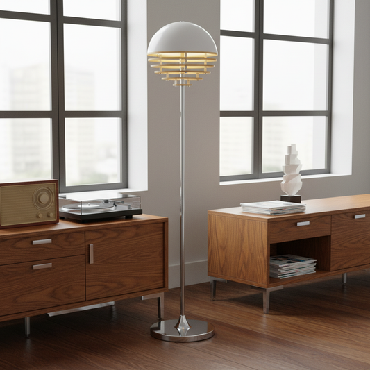 Elwin Bauhaus Vintage Acrylic Sunset Floor Lamp For Living Room
