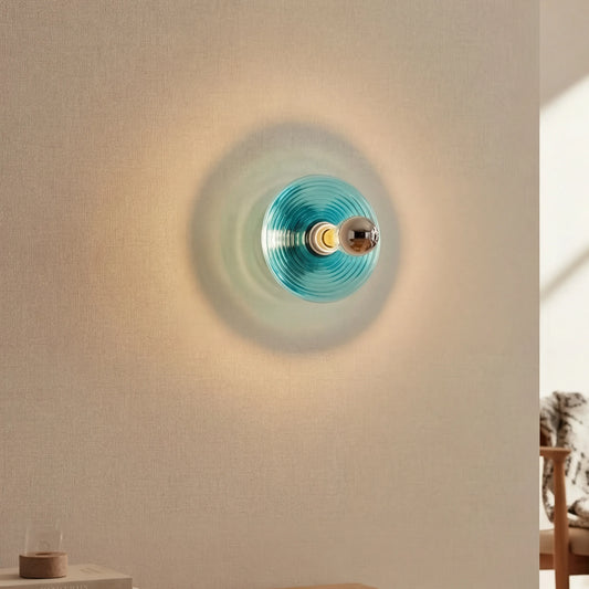 Vintage Decorative Style Water Ripple Glass Wall Light