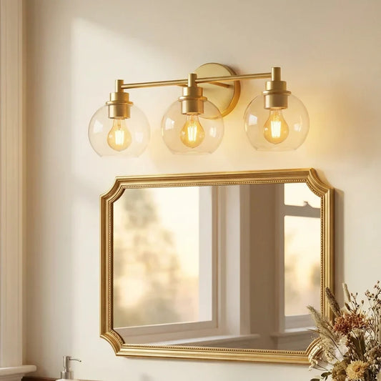 Modern Clear Glass Globe Vanity Lamp
