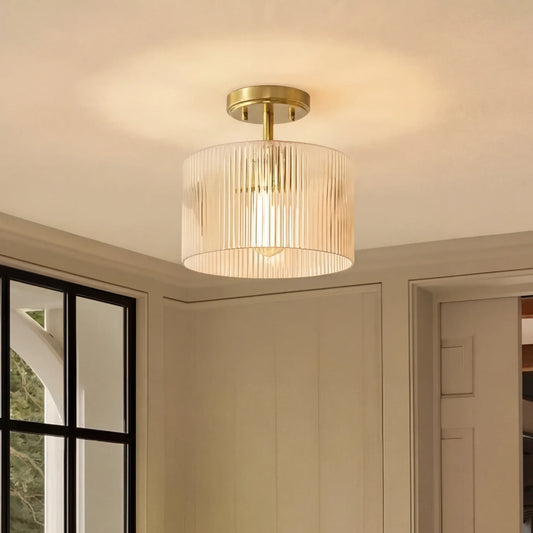 Modern Transparent Textured Glass Ceiling Light