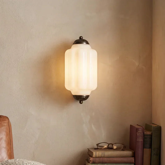 Evelyn Elegant Colorful Milk Glass Eloise Flush Wall Sconce
