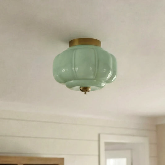 Evelyn Retro Milk Glass Semi Flush Mount Eloise Ceiling Light