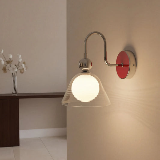Elwin Modern Sunset Ribbed Glass Wall Light