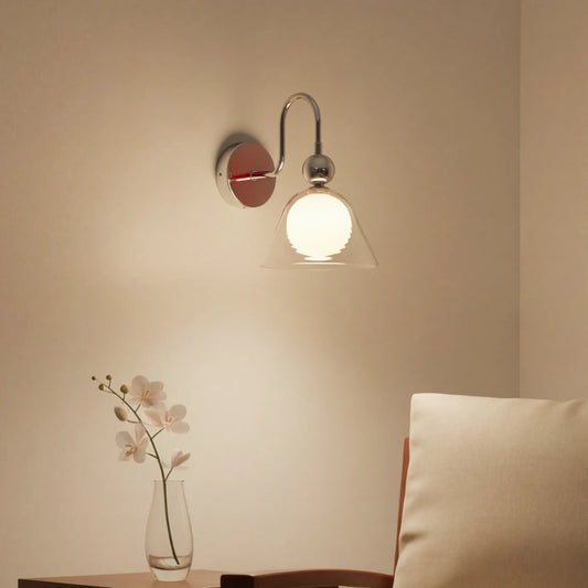 Elwin Modern Sunset Ribbed Glass Wall Light
