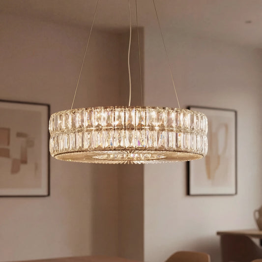 Elegant Crystal-Effect Glass Pendant Light