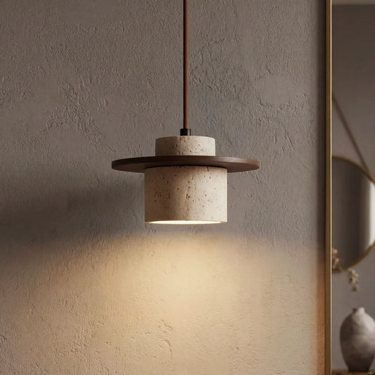 Wabi-Sabi Natural Travertine Stone Pendant Light