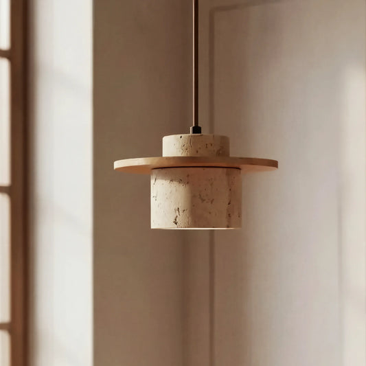 Wabi-Sabi Natural Travertine Stone Pendant Light