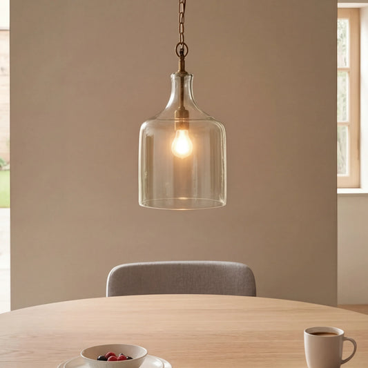 Nordic Minimal Recycled Glass Bottle Pendant Light