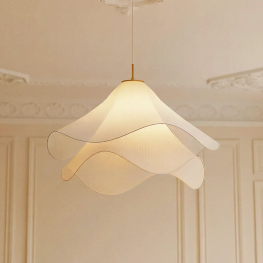 French Flower Wave Fabric Pendant Light