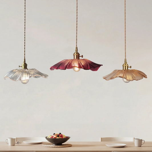 Retro Flower Glass Pendant Light