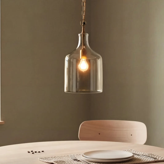 Nordic Minimal Recycled Glass Bottle Pendant Light