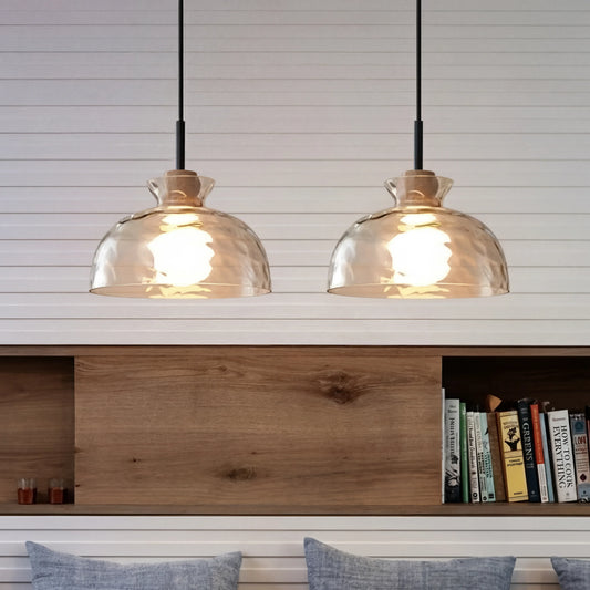 Rustic Hammered Glass Pendant Light