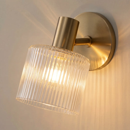 Contemporary Minimalist Elegant Glass Cylinder Wall Sconce