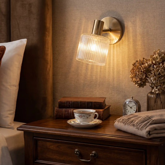 Contemporary Minimalist Elegant Glass Cylinder Wall Sconce