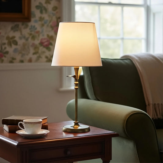 Elegant Botanical Leaves Metal Table Light