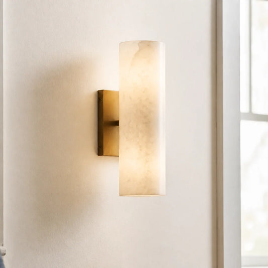 Elegant Alabaster Column Wall Light