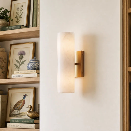 Elegant Alabaster Column Wall Light