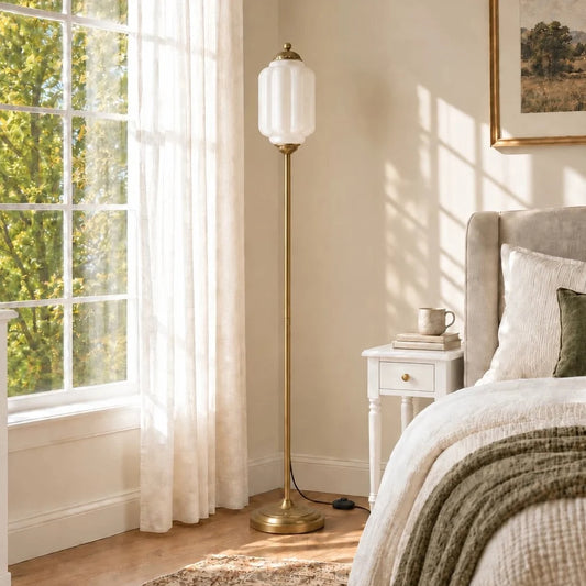 Eloise Vintage Ribbed Glass Floor Lamp