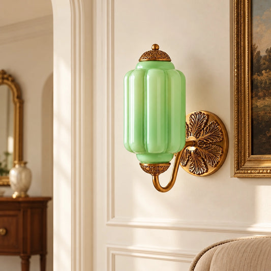 Evelyn Retro Milk Glass Oiled Brass Eloise Wall Sconce