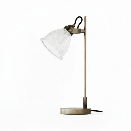 Industrial Ribbed Glass Adjustable Table Lamp
