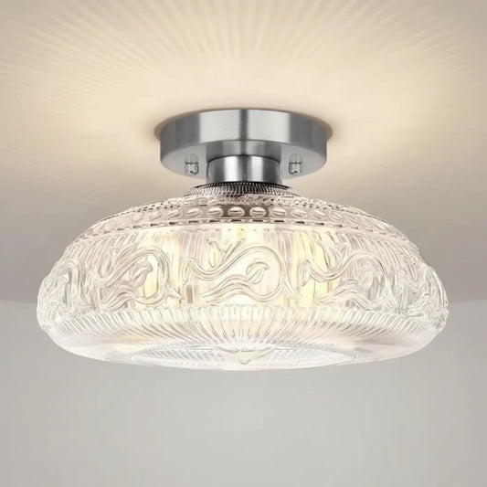 Linnea Vintage Engraved Glass Ceiling Light