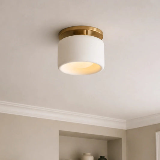 Minimalist Porcelain Flush Mount Ceiling Light