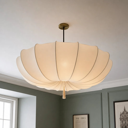 Minimalist Round Fabric Shade Pendant Light