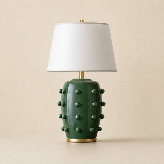 Modern Textured Ceramic Table Lamp with Fabric Shade