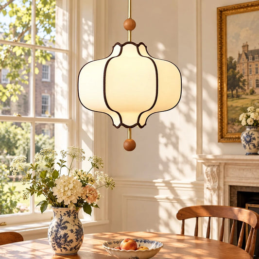 Modern Vintage Lantern Fabric Pendant Light