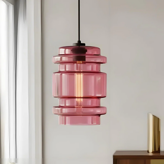 Modern Blown Glass Multi Colored Pendant Light
