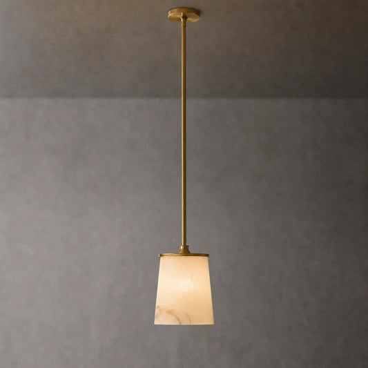 Modern Classic Alabaster Marble Tapered Pendant Lamp