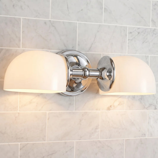 Modern Double Dome Glass Wall Sconce