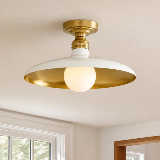 Modern Farmhouse Metal Dome Flush Mount Ceiling Light