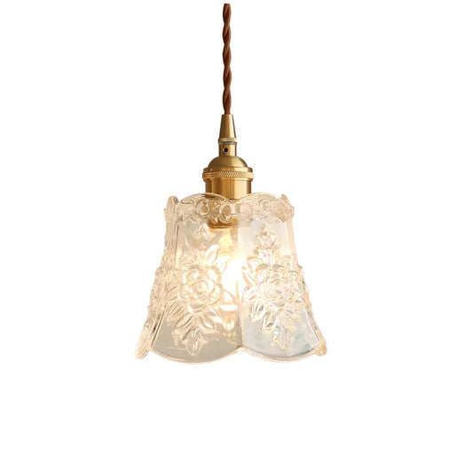 Modern Flower Glass Bell Pendant Light