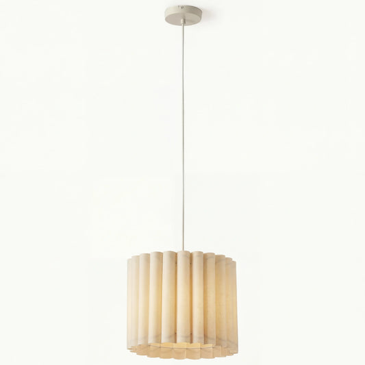 Modern Minimalist Beige Linen Shade Pendant Light