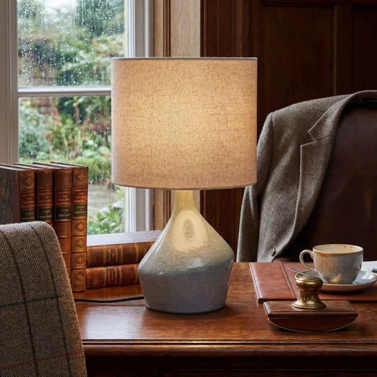 Modern Minimalist Sculptural Ceramic Table Lamp for Bedside and Office