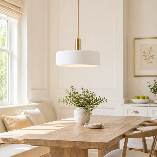 Modern White Porcelain Brass Pendant Light