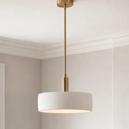 Modern White Porcelain Brass Pendant Light