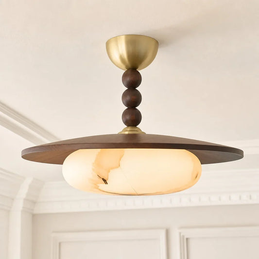 Nordic Alabaster Semi-Flush Mount Ceiling Light